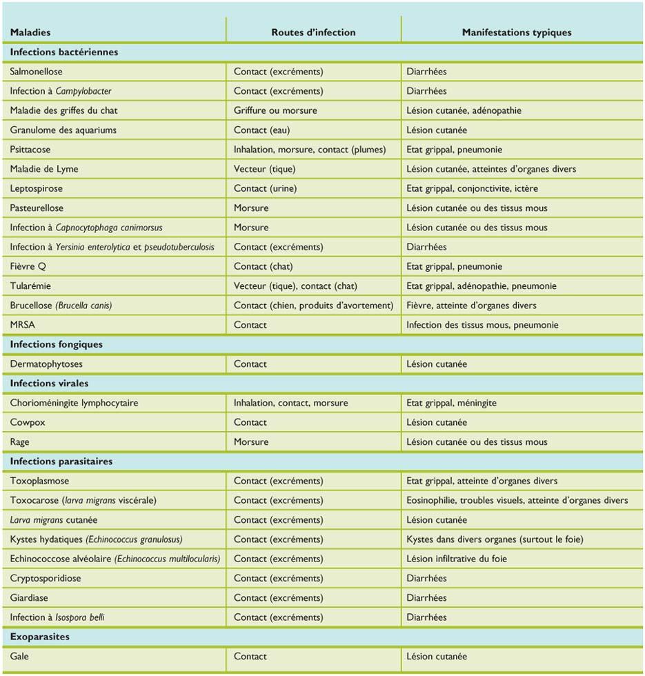 Infections Transmises Par Les Animaux Domestiques
