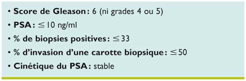 avis surveillance active cancer de la prostate